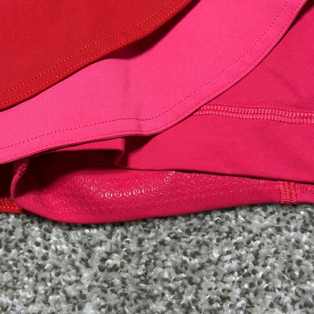 Lululemon Asymmetrical Layered High Rise Tennis Skirt 8 Red Pink W8AIRS Active - Picture 5 of 12